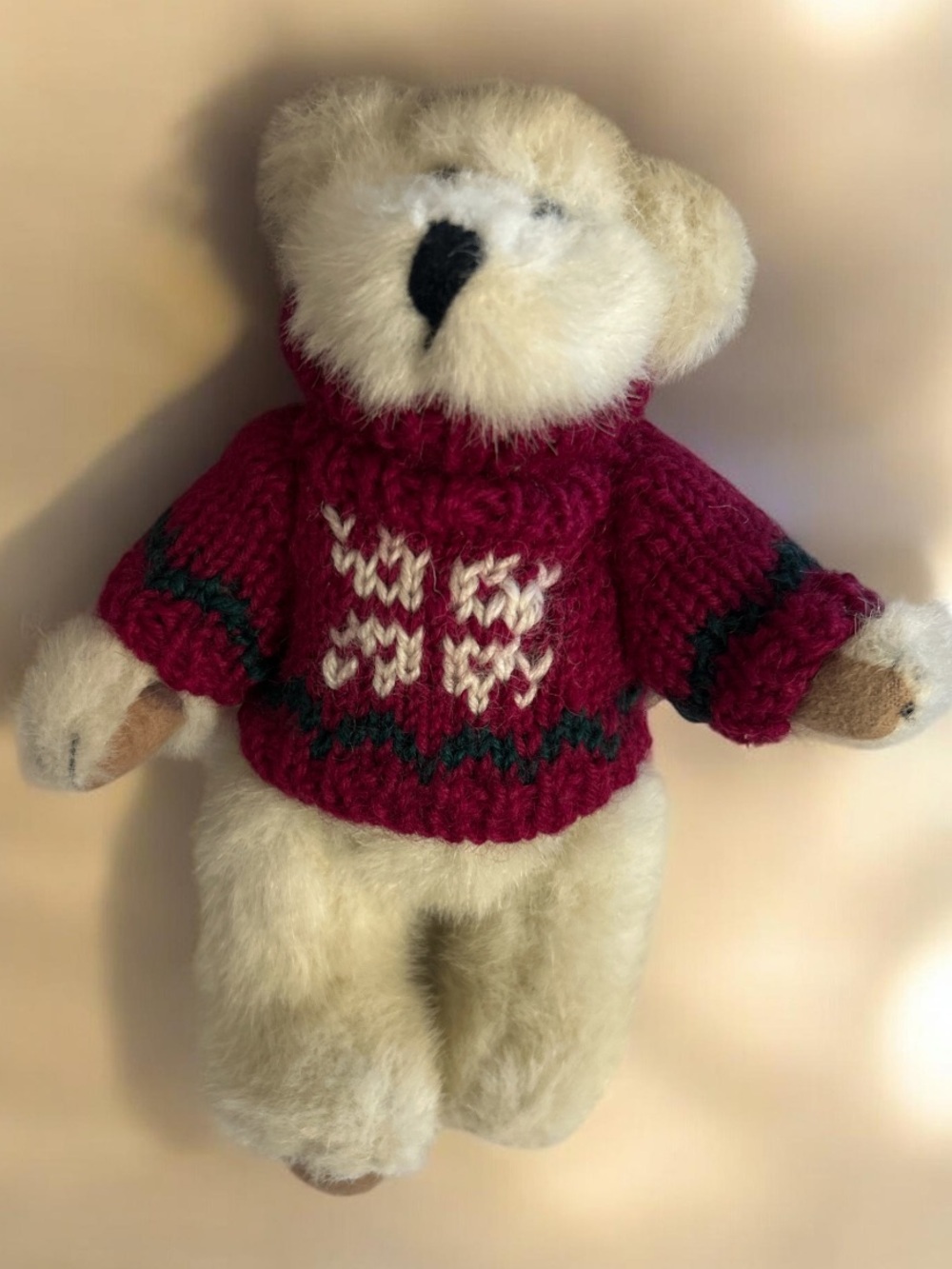 Vintage Boyds’ Bear “Rupert” 1990’s Plush Teddy Bear with Red Knit Sweater